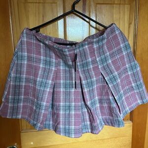 Fashion Nova Pink Pleated Skater Mini Skirt